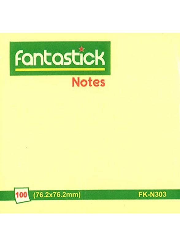 Fantastick Sticky Notes, 100 Sheets, Yellow