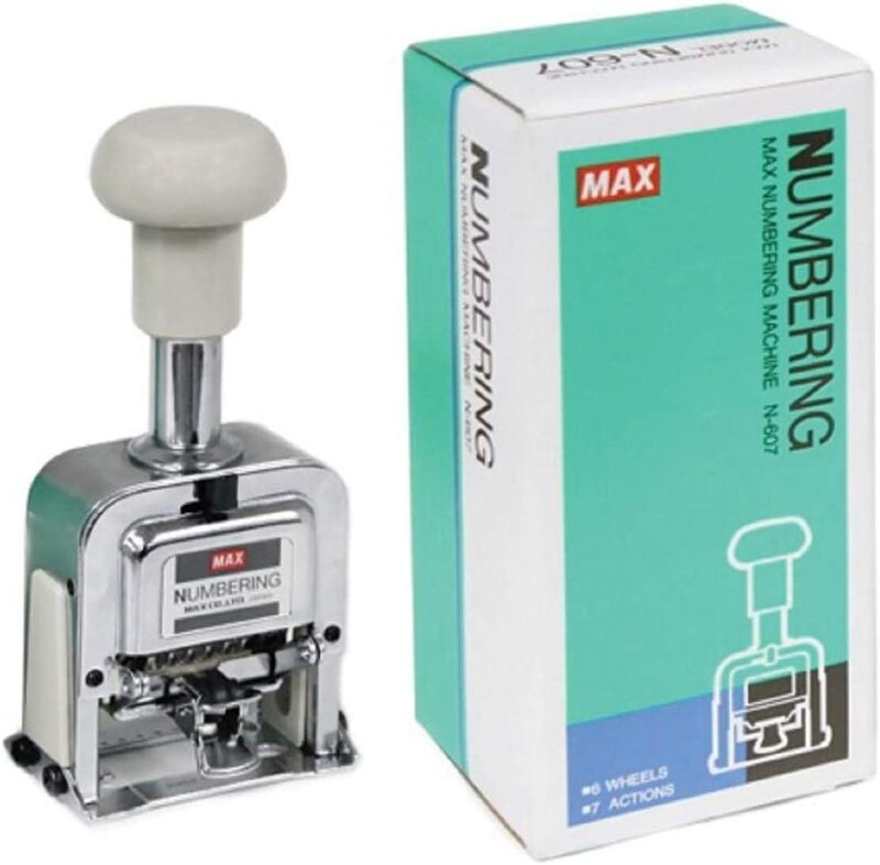 Max N-607 Numbering Machine, Silver