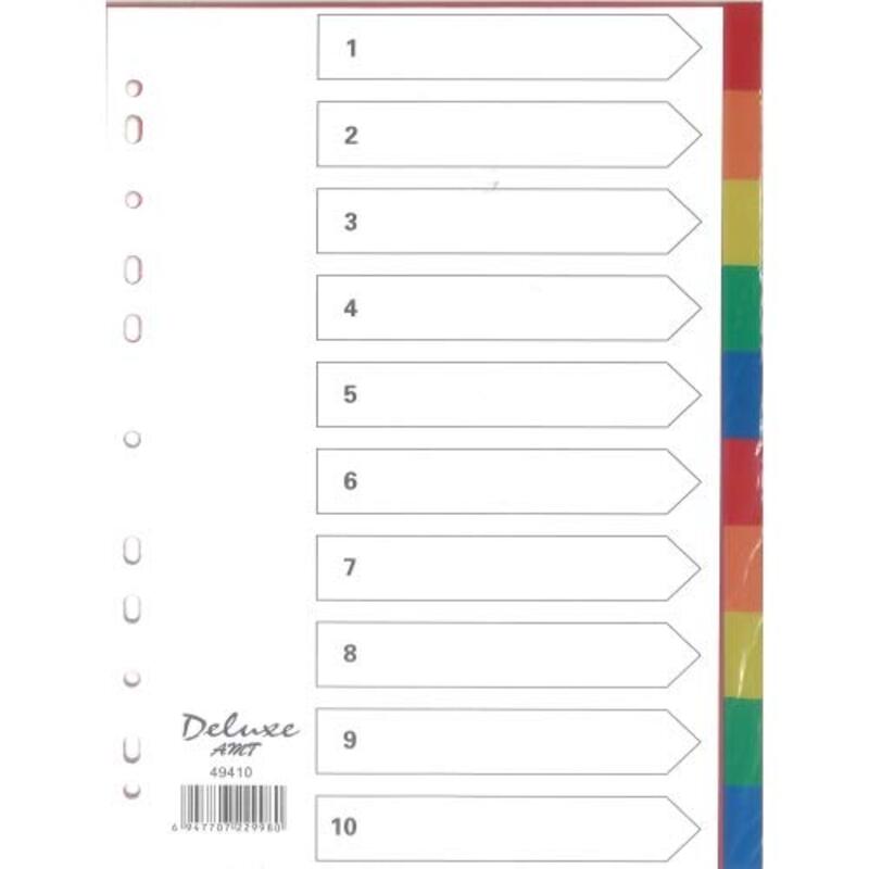 Deluxe Paper File Divider with Out Number, 25 Pieces, Multicolour