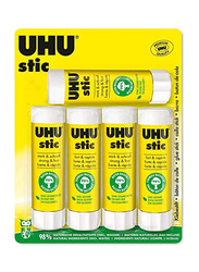 UHU Glue Stick Without Solvent, 5 Pieces x 40g, Blister White