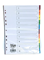 Deluxe Amt 43410 Paper File Divider with Number, A4 Size, 10 Set, Multicolor