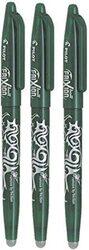 Pilot 3-Piece Frixion Erasable Rollerball Pen Set, 0.7mm, BL-FR7, Green