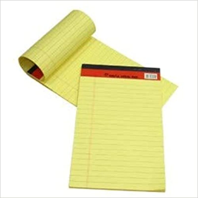 Quick Office Sinarline Lined Legal Pad, 50 Sheets x 10 Pieces, A4 Size. Yellow