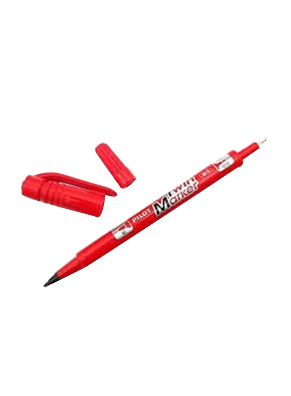 بايلوت قلم ماركر مزدوج رفيع للغاية أحمر