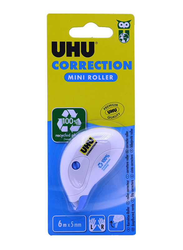 UHU 6-Piece 50350 Correction Roller Tape Mini, White