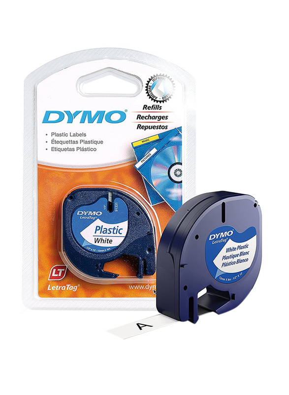 Dymo LetraTag Plastic Tape, 91201 12mm x 4m, Blue