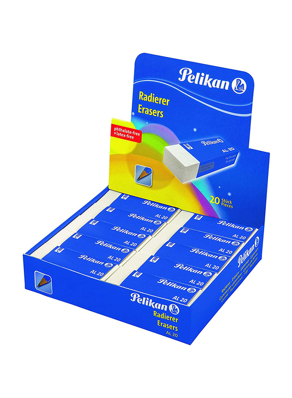 Pelikan 20-Piece AL 20 Radierer Erasers, White