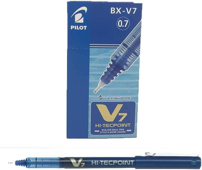 Pilot V7 Hi-Tec Point Rollerball 0.7mm Tip Pen, Blue