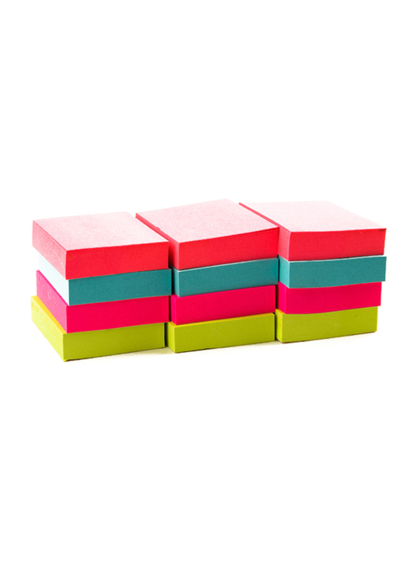 3M Post-it 653AN Neon Color Sticky Notes, 34.9 x 47.6mm, 12 x 100 Sheets, Multicolour