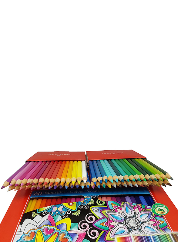 Faber-Castell 60-Piece Premium Color Pencils Set, Multicolor