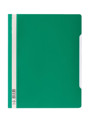 Matin Durable Clear View Plastic File Folder with Index Strip Extra Wide, A4 Size, 50 Pieces, 2570, Green