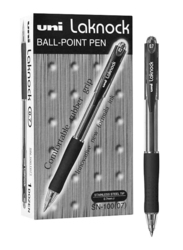 Uniball 12-Piece Laknock Ballpoint Pen, 0.7mm, Black