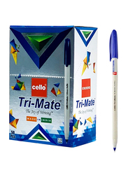 Cello 50-Piece Tri-Mato Ball Point Pen, 1.0mm Set, Blue