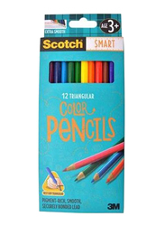 Scotch 24-Piece Smart Triangular Color Pencil Set, Multicolor