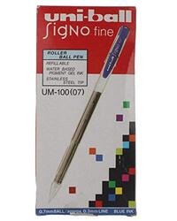 Uniball 12-Piece Signo Roller Pen, UM100, 0.7mm, Blue