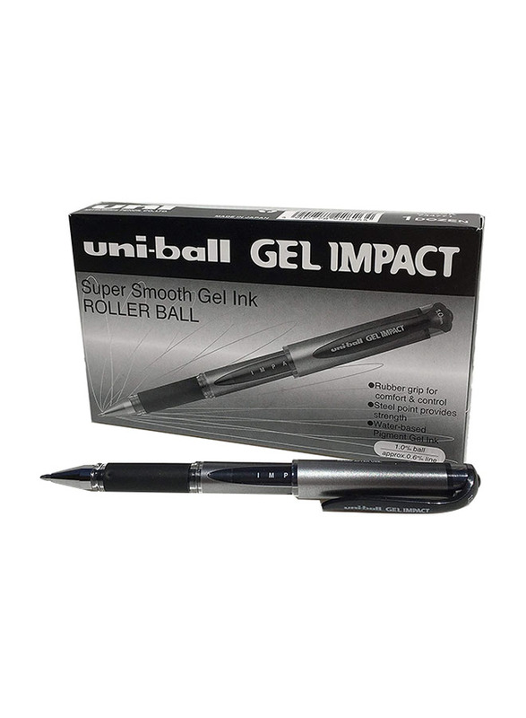 Uniball 12-Piece Gel Impact UM-153S Rollerball Pen Set, 1.0mm, Black