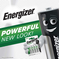 Energizer 4-Piece Multipurpose Universal Rechargeable AA Battery, 2000 mAh, NH15PPRP4, Silver