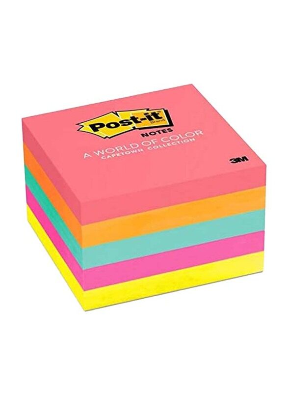 

3M Post-It 654-5PK A World Of Color Cape Town Collection Sticky Notes, 3 x 3 inch, Multicolor