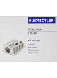 Staedtler 20-Piece Metal Single Hole Sharpener Set, 51010, Silver