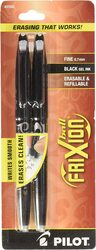 Pilot 2-Piece Frixion Erasable Ball & Refillable Gel Ink Fine Point Pens, 31553, Black