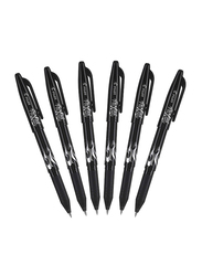 بايلوت 6 قطع أقلام حبر سائل فريكسيون قابلة للمسح ، 0.7 ملم أسود