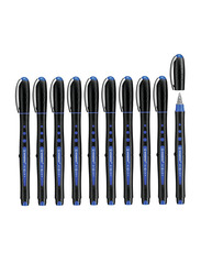 Stabilo 10-Piece Bl@ck+ Rollerball Pen Set, 0.5mm, 1018/41, Blue