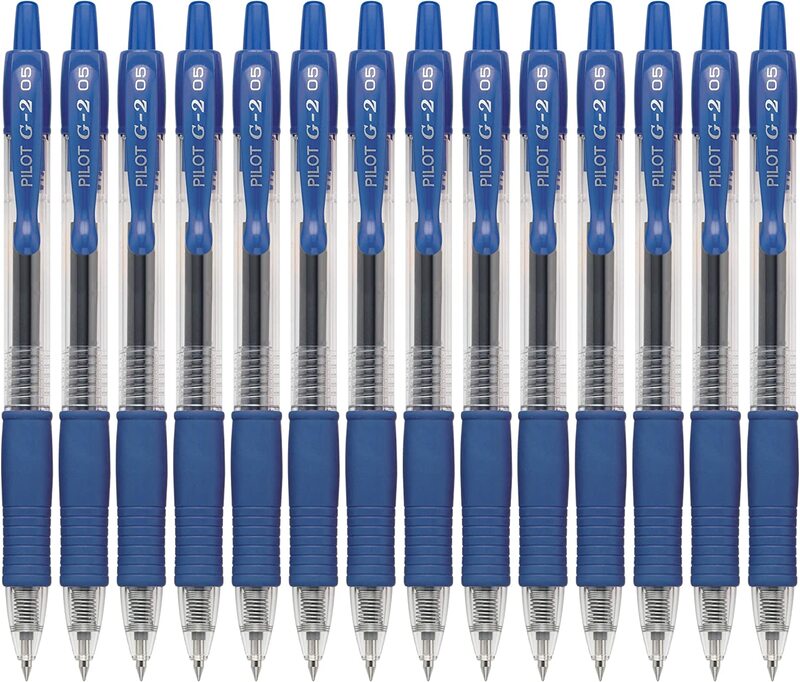 Pilot 14-Piece G2 Premium Refillable & Retractable Rolling Ball Gel Pens, 0.5mm, 15388, Blue