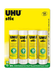 UHU Stic Glue Stick Without Solvent Blister, 4 Pieces x 40g, White