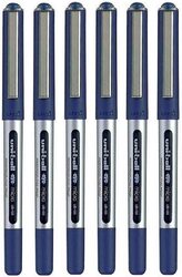 Uniball 6-Piece UB-150 Eye Micro Rollerball Pen, 0.5mm, Blue