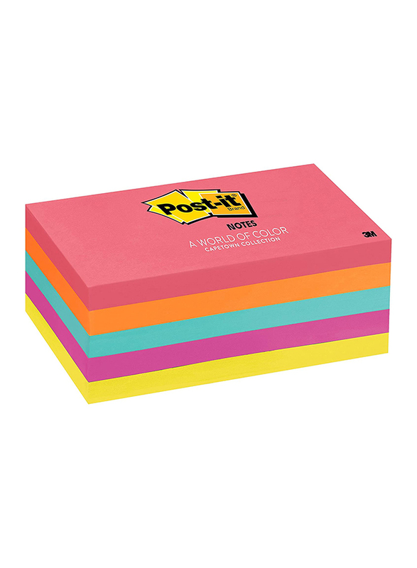 

Post-It 655-5PK Cape Town Collection Sticky Notes, 7.62 x 12.7cm, 5 x 100 Sheets, Multicolor