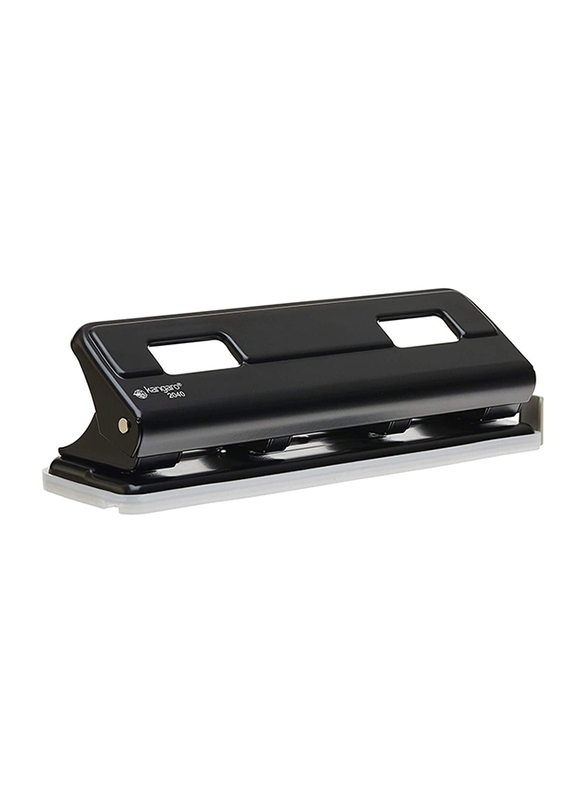 Kangaro HDP2040 Four Hole Paper Puncher Device, Black