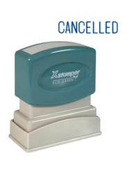 Xstamper Eco-Green Pre-Ink Cancelled Stamp, Blue