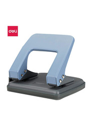 Deli Two Hole Punch with Ruler, 20 Sheets, Blue/Black