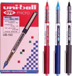 Uniball 12-Piece UB 150 Eye Roller Pen, 0.5mm, Blue/Black/Red