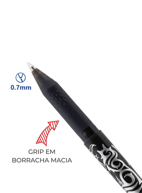 بايلوت قلم حبر سائل فريكسيون قابل للمسح ، 0.7 ملم أسود