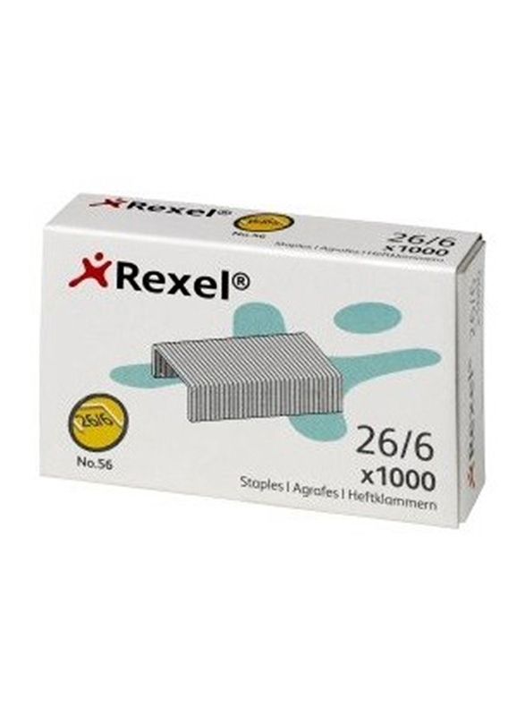 Rexel Staple Pin 26/6 Box, 20 Pieces, Silver