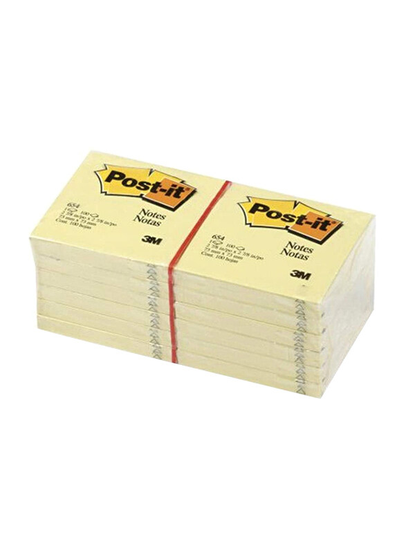 

Post-it 41794 Notes, 7.62 x 7.62cm, 12 x 100 Sheet, Pack of 2, Canary Yellow