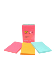 Post-It 660-3AN Cape Town Collection Sticky Notes, 10.6 x 15.24cm, 3 x 100 Sheets, Multicolor