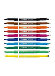 Stabilo 10-Piece 2-in-1 Sketch Pen, Multicolor