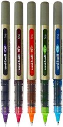 Uniball 5-Piece Eye UB-157 Fine Liquid Ink Tropical Rollerball Pen Set, Multicolour
