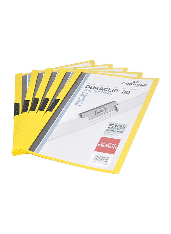 

Durable A4 Size Plastic Duraclip File, DUPG2200-04, 25 Piece, Yellow