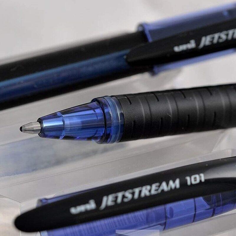 Uniball 12-Piece Jetstream Roller Ball Pen, SX-101, Blue