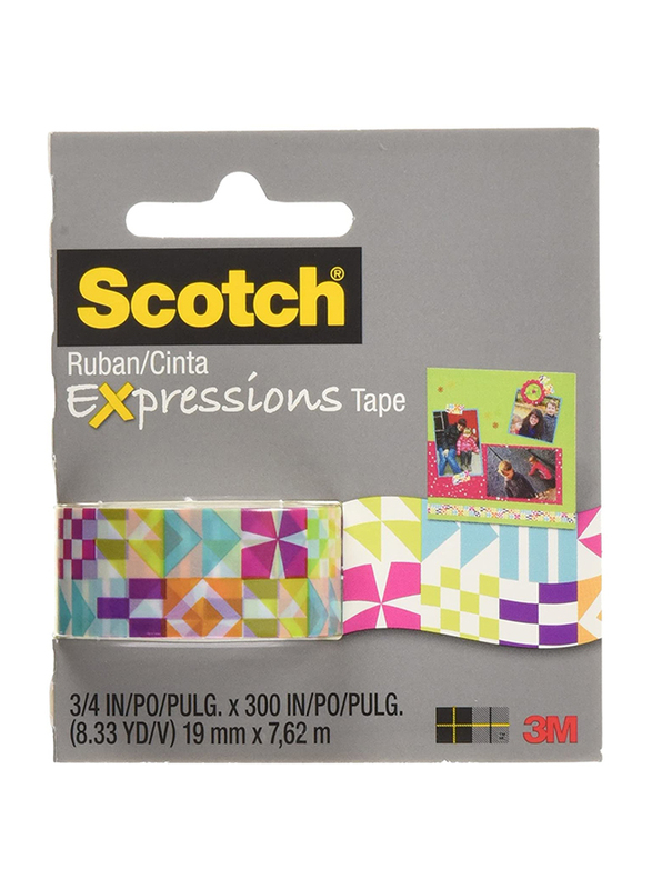Scotch C214 P13 Expressions Tape, 19mm x 762m, Multicolor
