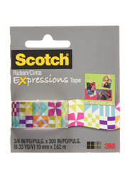 Scotch C214 P13 Expressions Tape, 19mm x 762m, Multicolor
