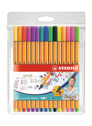 Stabilo 15-Piece Point 88 Fineliner Pen Set, Multicolor