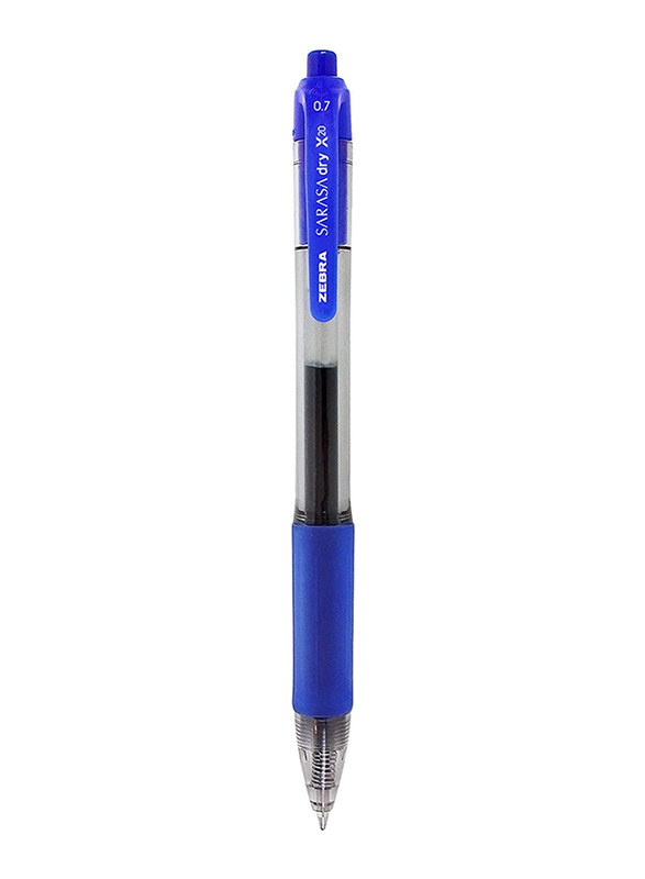 زيبرا 12 قطعة قلم حبر ساراسا جاف سريع جاف قابل للسحب ، 0.7 مم أزرق