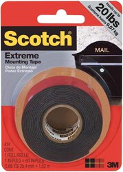 3M Scotch Extremely Strong Mounting Tape, 25.4 x 1.52mm, Clear