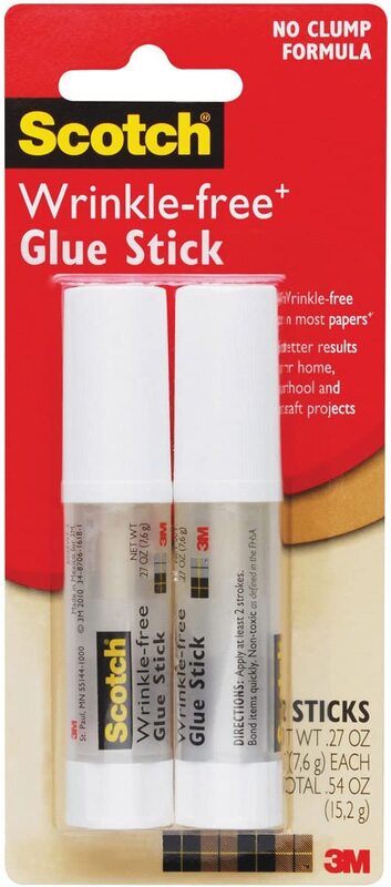 3M Scotch Wrinkle-Free Glue Sticks, 2 x 7.6g, Silver