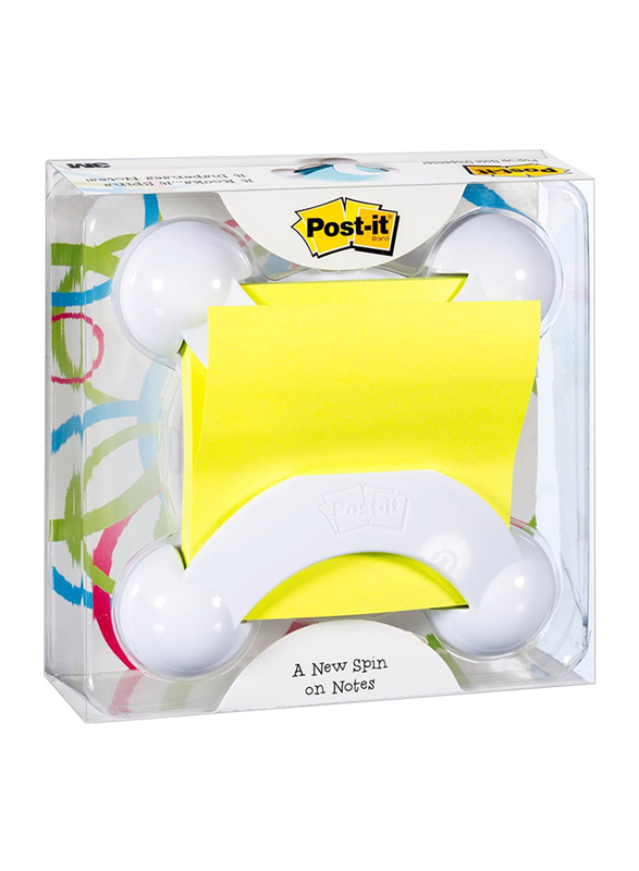 Post-it Pop-Up Notes Dispenser with Electric Glow Collection, 3 x 3-Inch Notes, White
