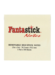 Fantastick Notes, 1 Pad x 100 Sheets, Postit08, Yellow